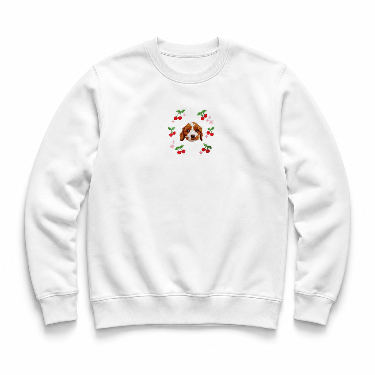 Custom Embroidered Pet Face Organic Cherry Sweatshirt