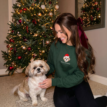 Custom Pet In Santa Hat Christmas Sweater