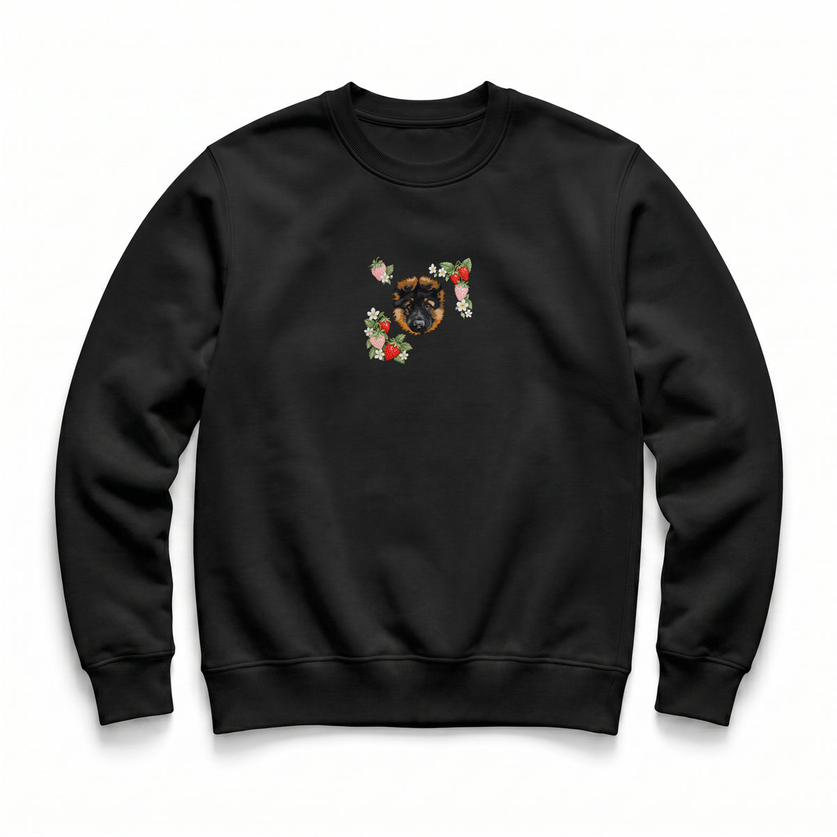 Custom Embroidered Pet Face Organic Strawberry Sweatshirt