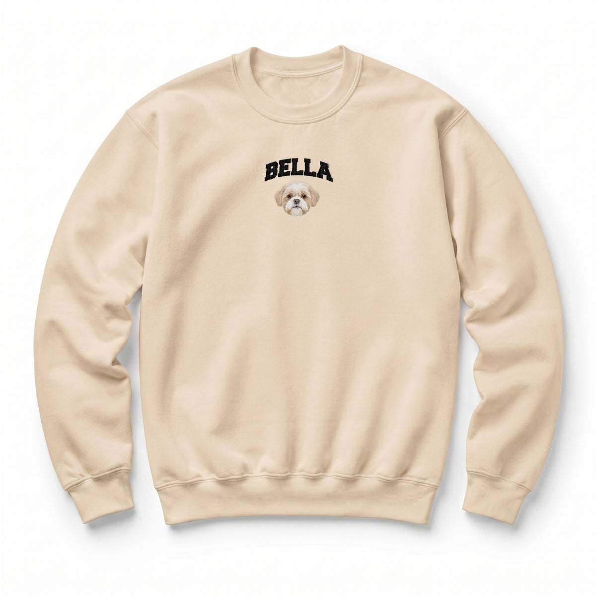 Custom Pet Face Embroidered College Sweatshirt