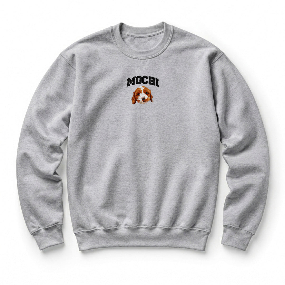 Custom Pet Face Embroidered College Sweatshirt