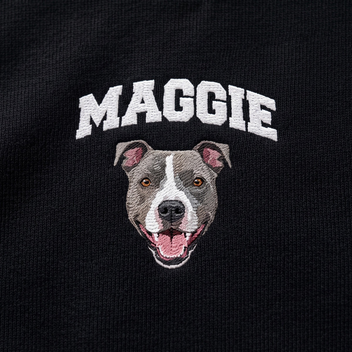 Custom Pet Face Embroidered College Sweatshirt