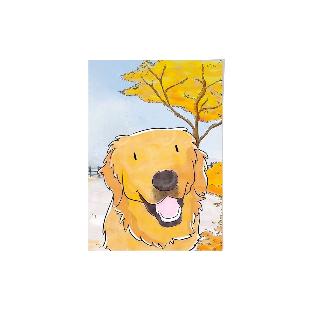 Crown and Paw - Framed Poster Watercolor Pet Portrait - One Pet, Framed Poster