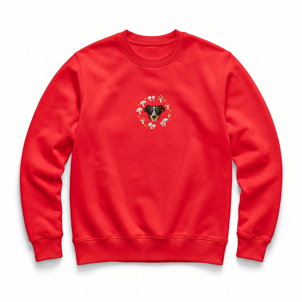 Custom Mushroom Embroidered Pet Face Organic Sweatshirt