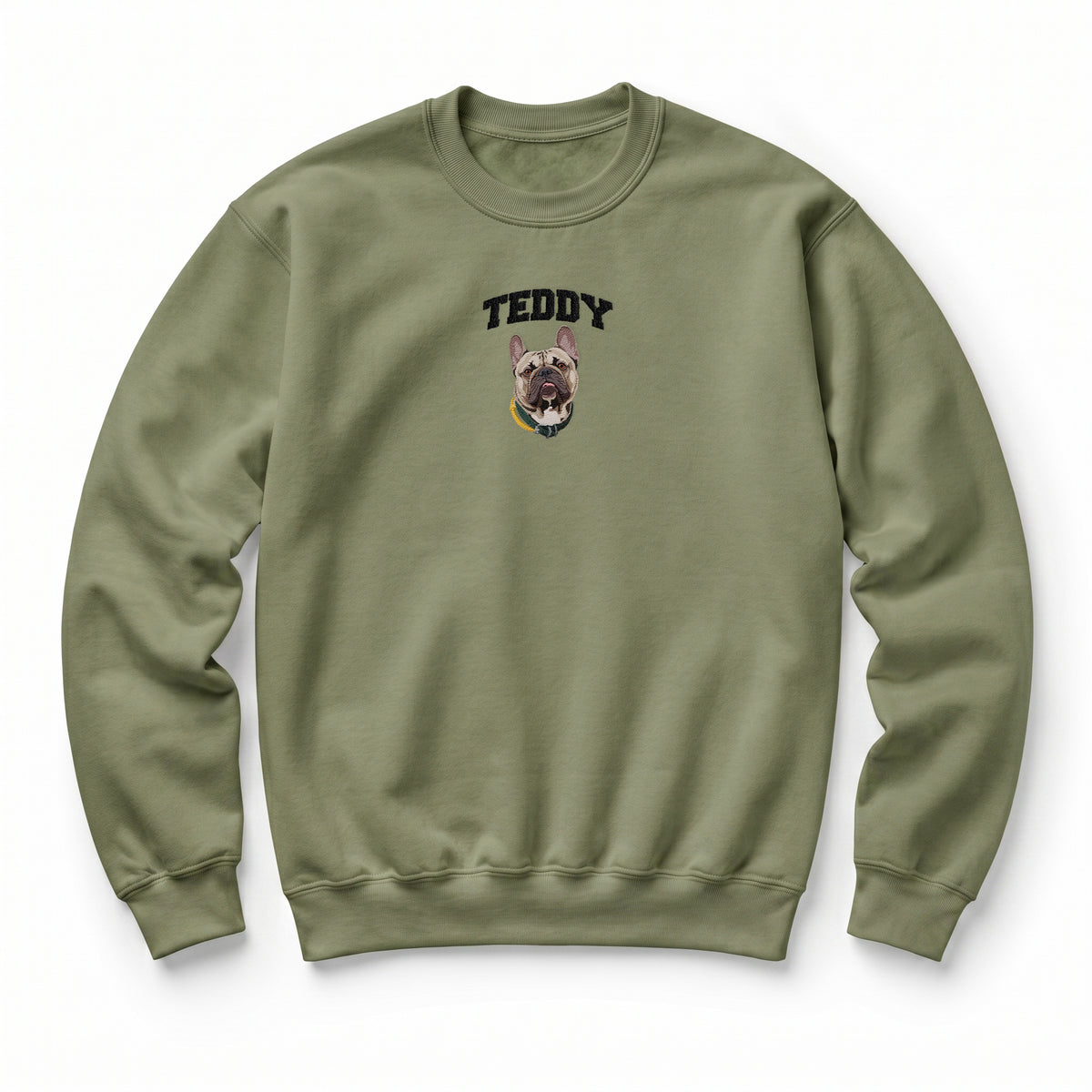 Custom Pet Face Embroidered College Sweatshirt