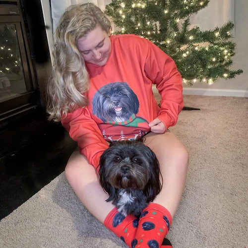 Custom Pet Face Christmas Sweatshirt