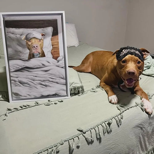 Custom Sleeping Pet Portrait - Framed Poster