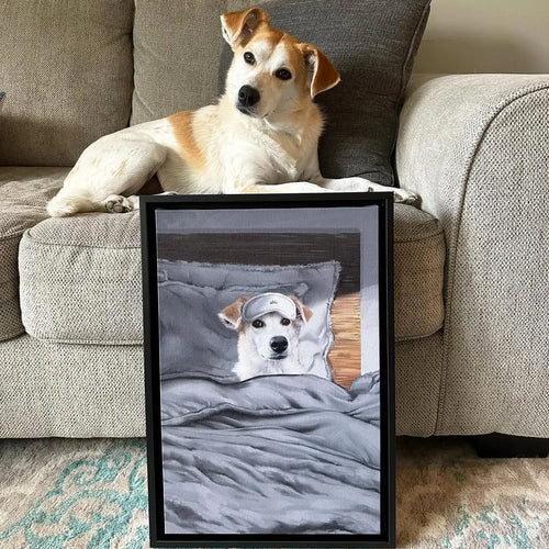 Custom Sleeping Pet Portrait - Framed Poster