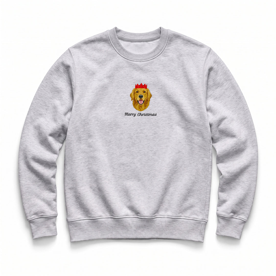 Custom Embroidered Pet Face Organic Christmas Jumper