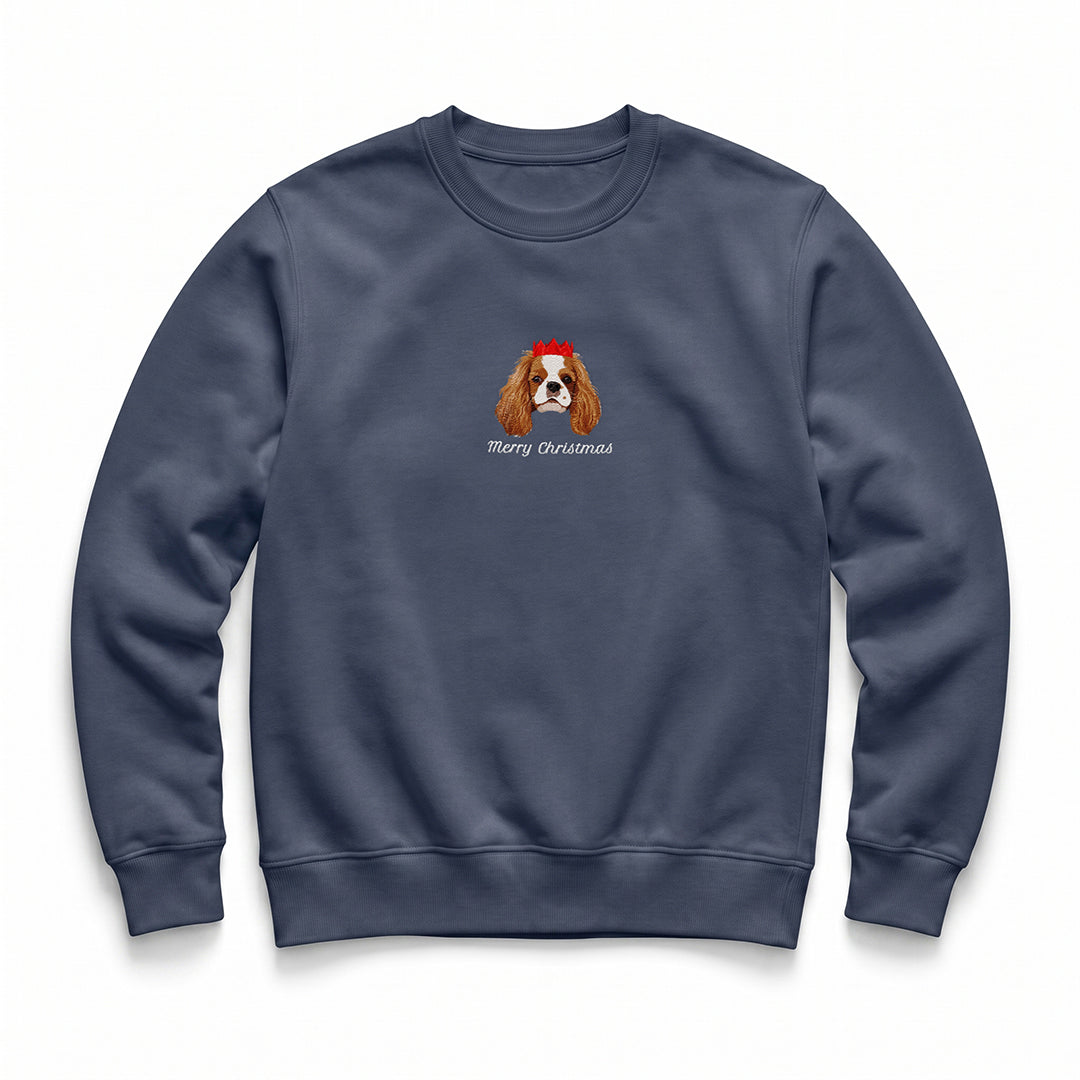 Custom Embroidered Pet Face Organic Christmas Jumper