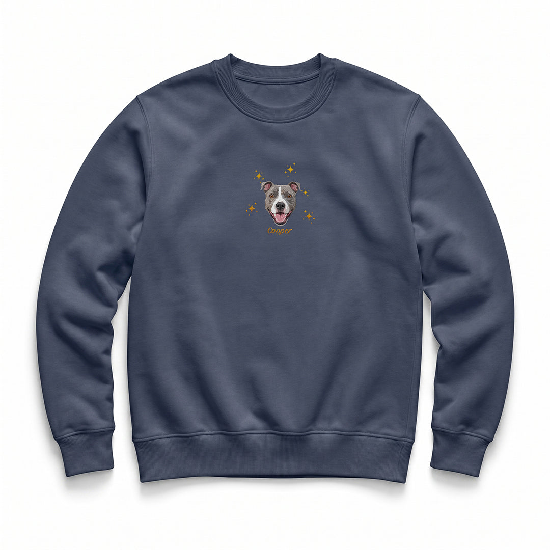 Custom Embroidered Pet Face Organic Christmas Jumper
