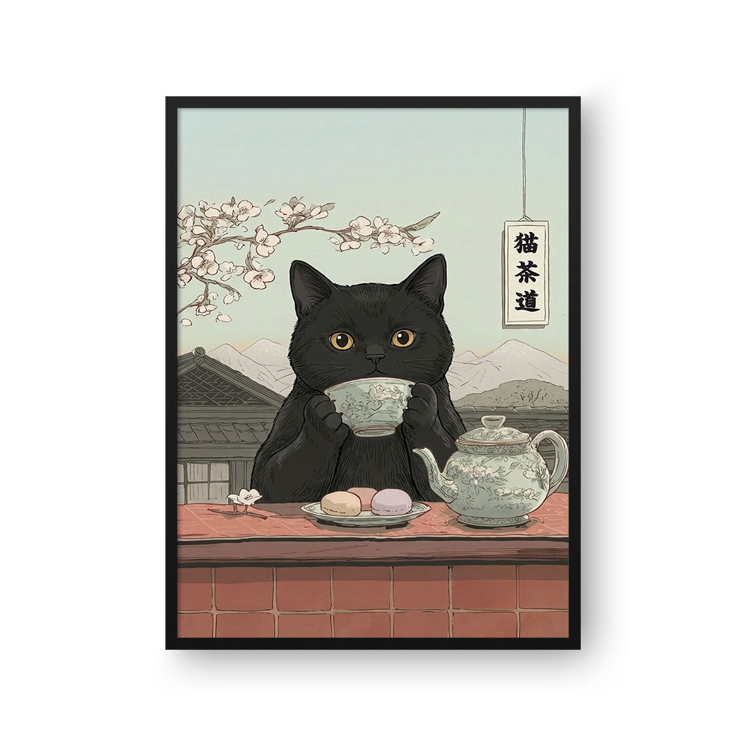 Drinking Tea Asian Style Pet Portrait