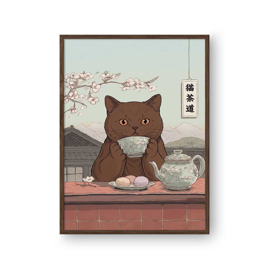 Drinking Tea Asian Style Pet Portrait