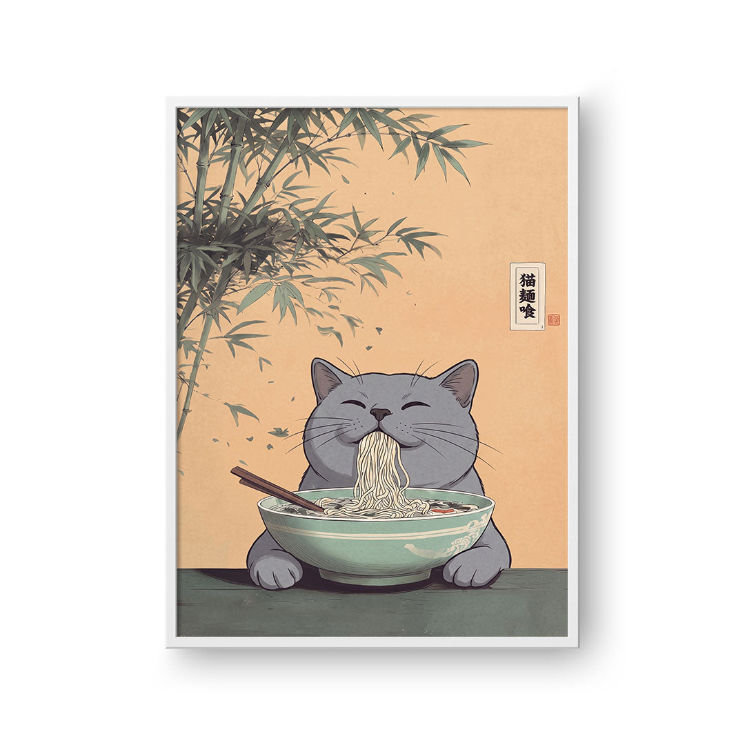 Eating Noodles Asian Style Pet Portrait