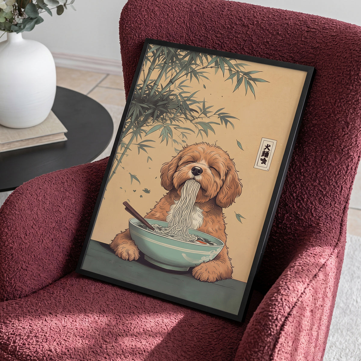 Eating Noodles Asian Style Pet Portrait