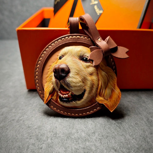 Handmade Leather Pet Face Keychain From Photos