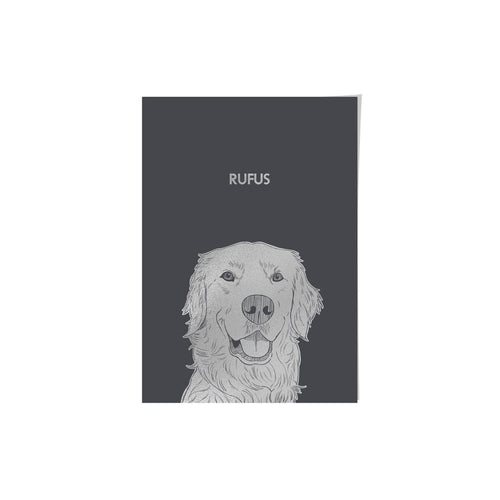 Crown and Paw - Framed Poster Illustrated Silver Foil Pet Portrait - One Pet, Framed Print