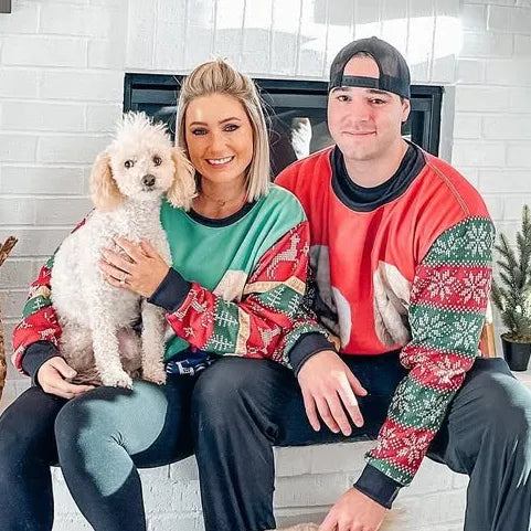 Premium Christmas Sweatshirt - Two Pets
