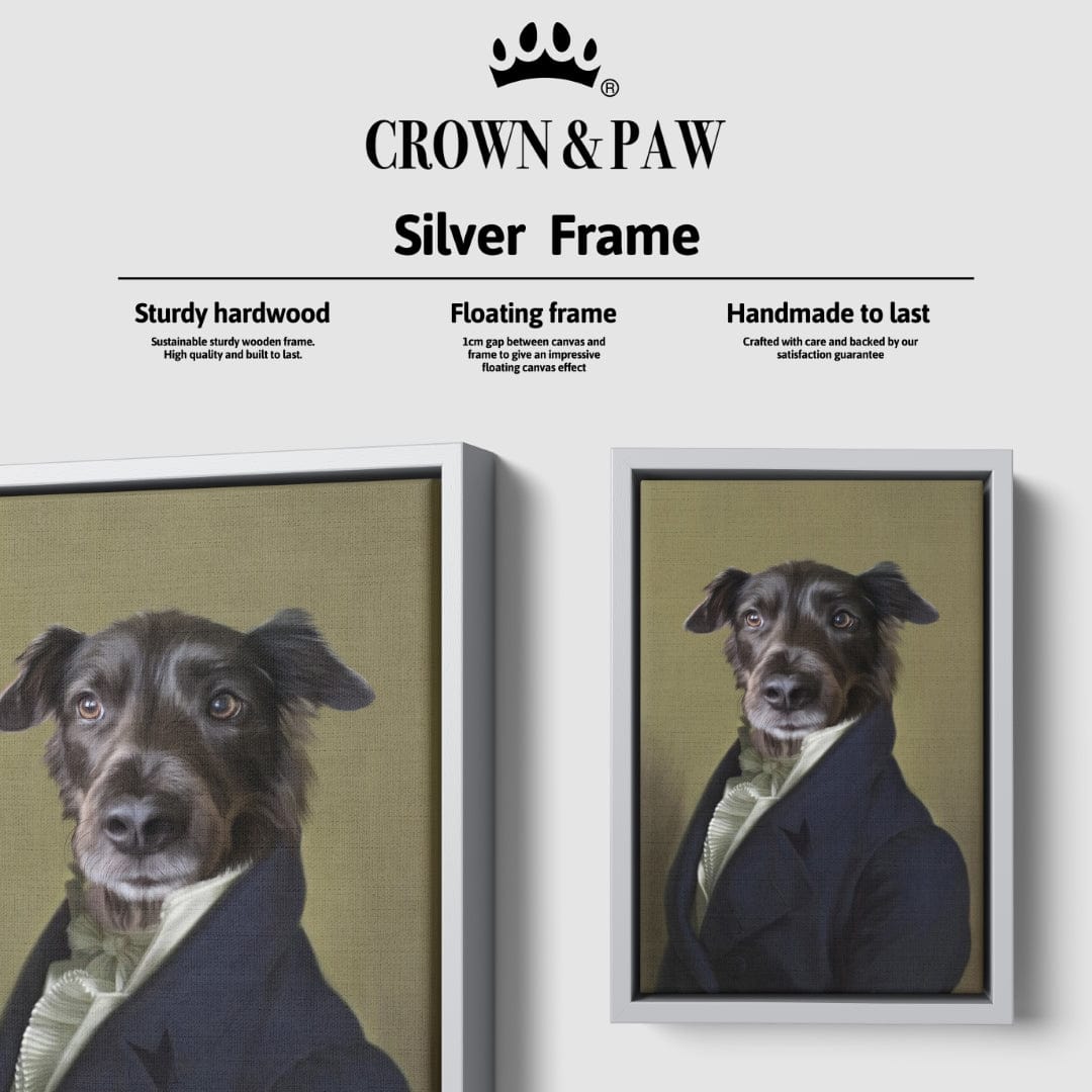 Crown and Paw - Canvas The Ambassador - Custom Pet Canvas 8" x 10" / Silver
