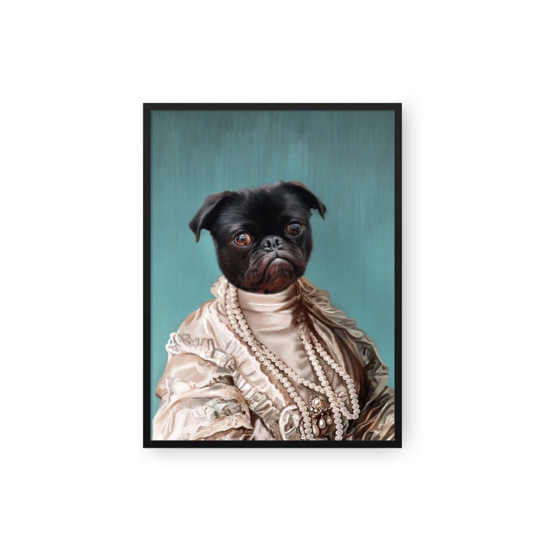 Crown and Paw - Poster The Queen Regent - Custom Pet Poster 8.3" x 11.7" / Black