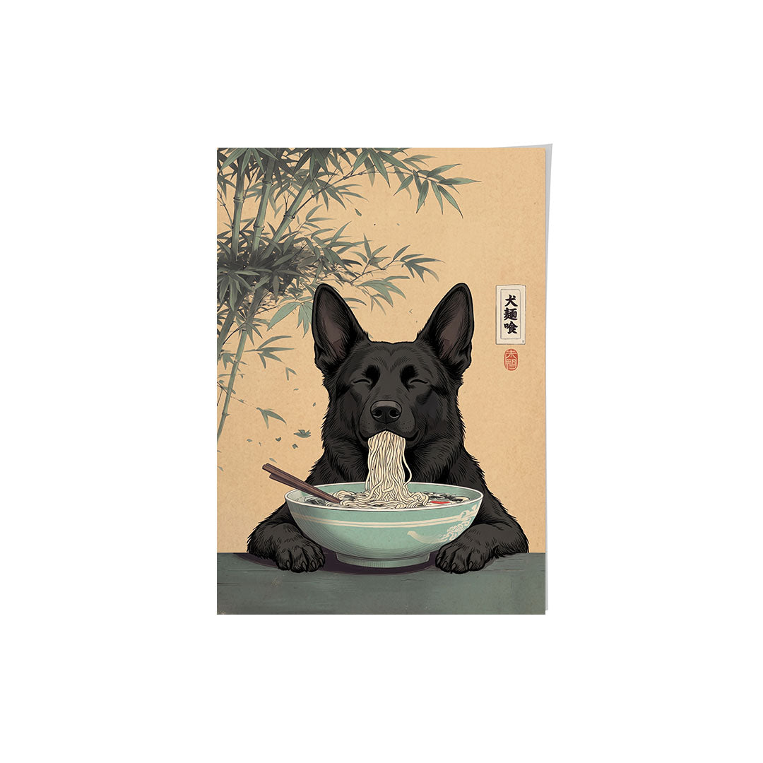 Eating Noodles Asian Style Pet Portrait