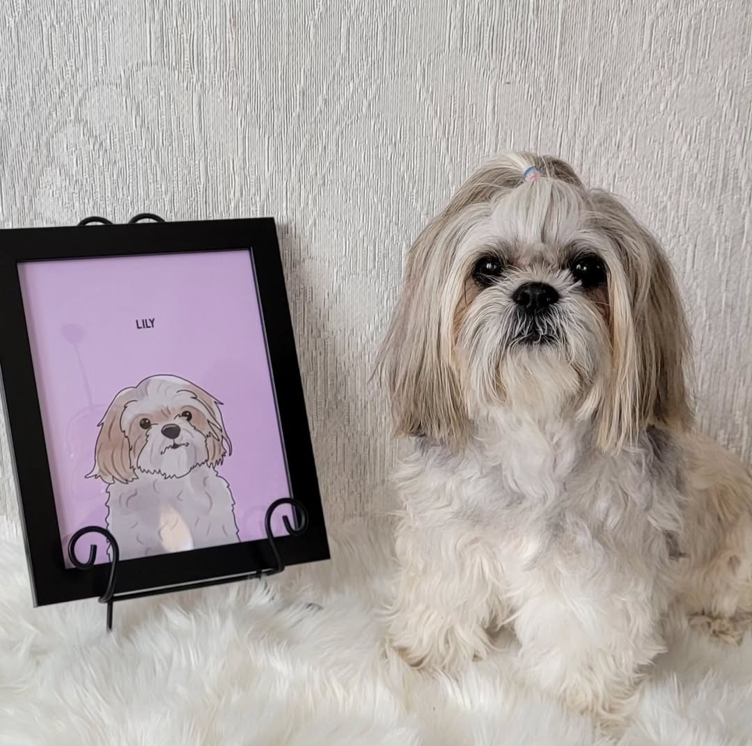 Watercolor Pet Portrait - One Pet, Framed Poster