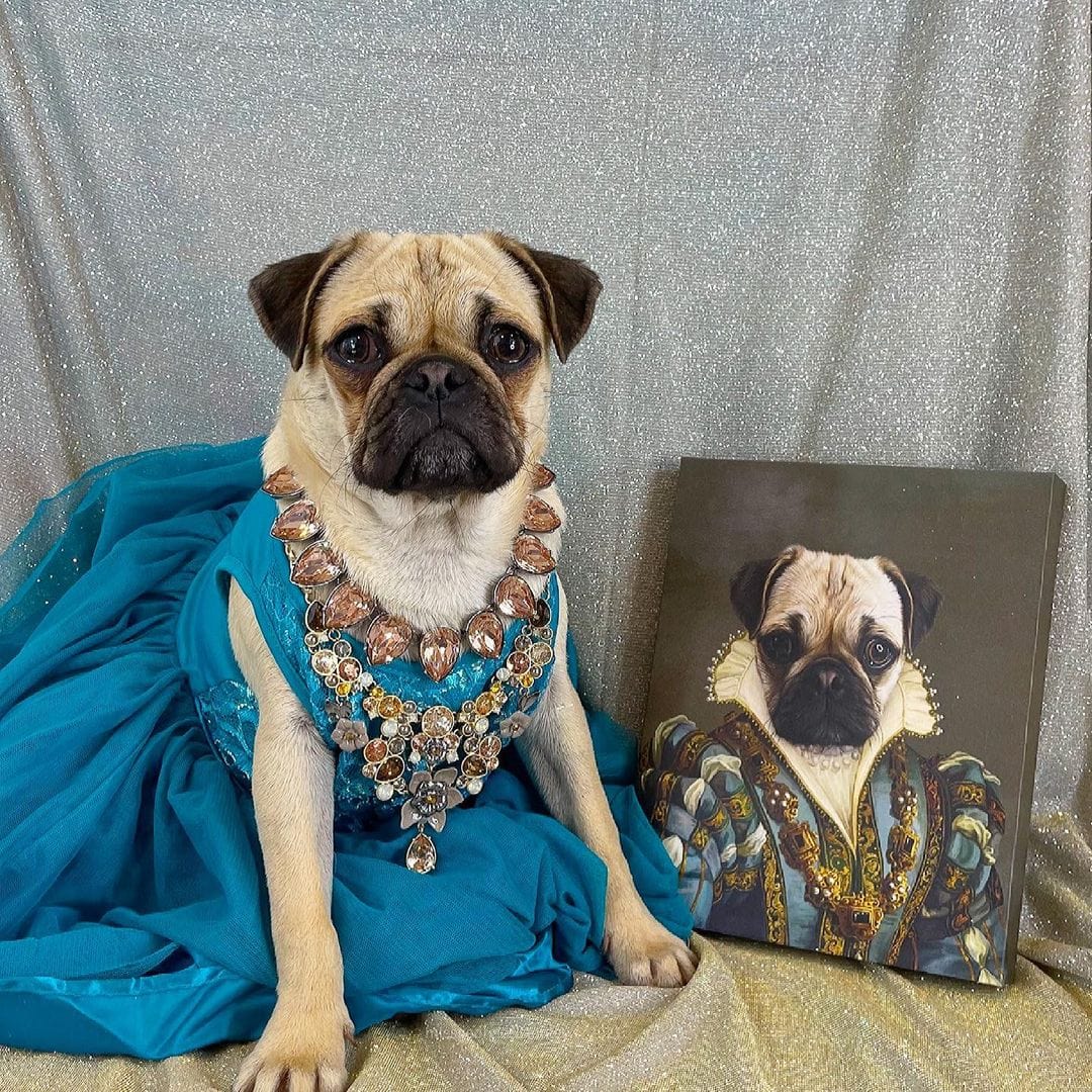 Crown and Paw - Canvas The Sapphire Queen - Custom Pet Canvas