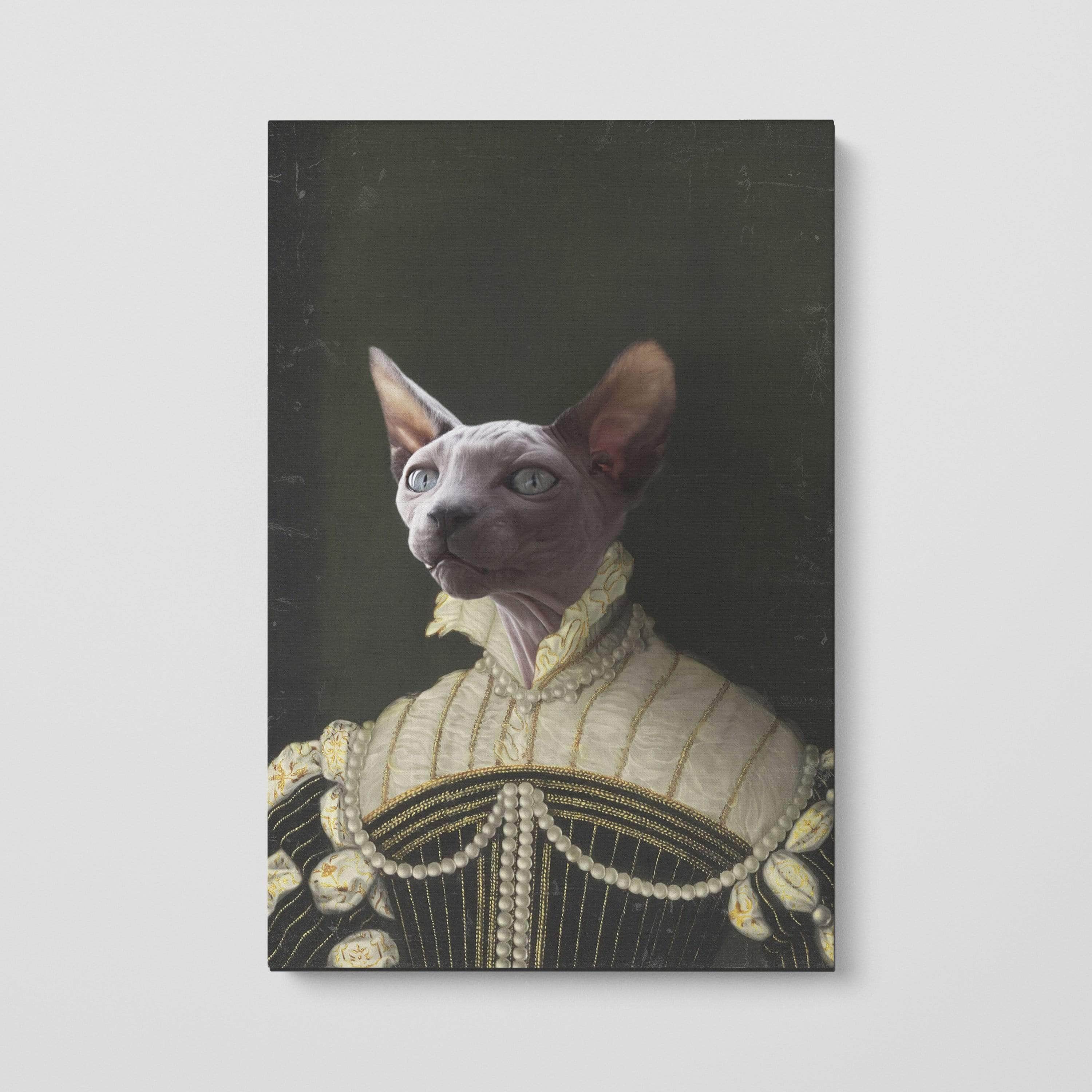 Crown and Paw - Canvas The Pearled Lady - Custom Pet Canvas