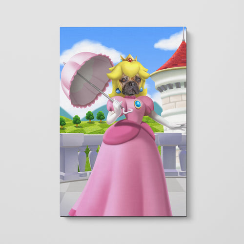 Crown and Paw - Canvas Video Game Princess - Custom Pet Canvas
