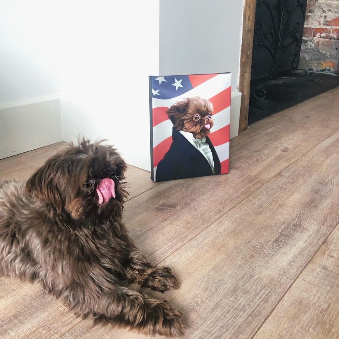 Crown and Paw - Canvas The Ambassador - USA Flag Edition - Custom Pet Canvas