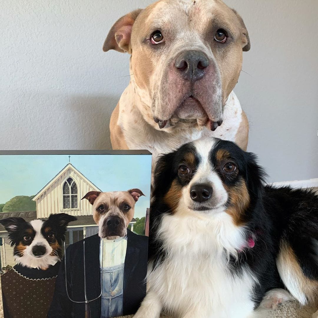 Crown and Paw - Canvas The American Gothic - Custom Pet Canvas