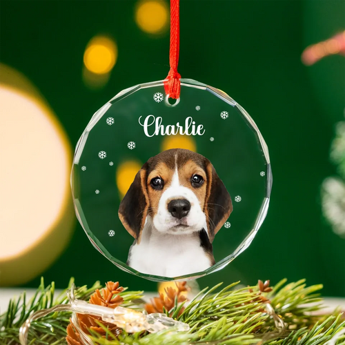 Personalized Glass Christmas Ornament Of Your Pet