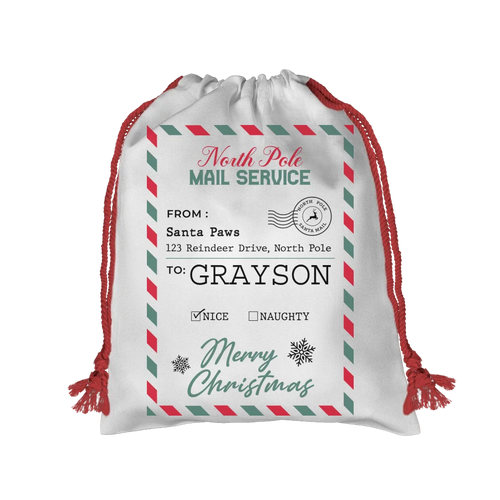 Christmas Sack - Red Drawstring Mock Up - Base Image