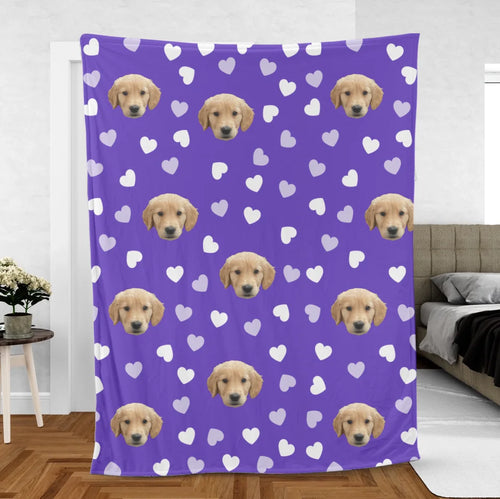 Personalized Heart Pattern Custom Photo Blanket