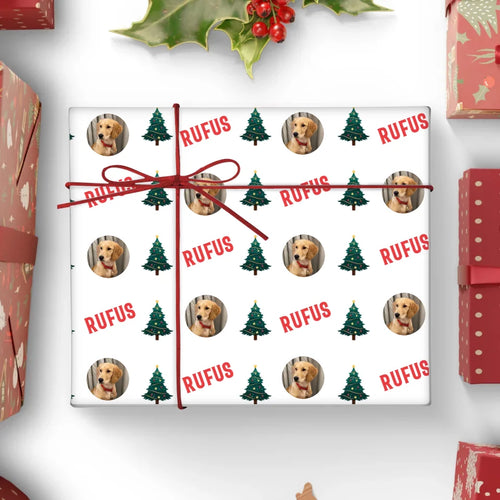 Personalized Christmas Pet Photo Wrapping Paper