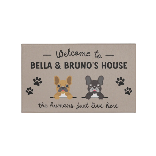 Personalized Welcome to Pet Name's House Custom Doormat