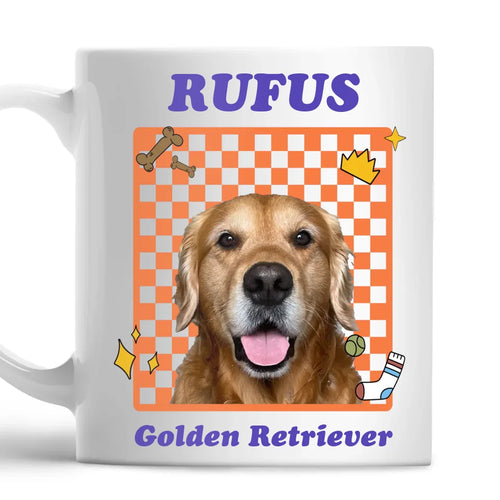 Personalized Checkered Pet Photo Mug