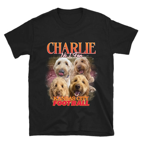 Personalized American Football Fan Pet Photo T-Shirt