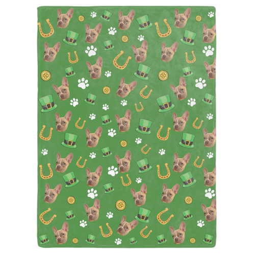 Personalized St. Patrick's Day Custom Pet Photo Blanket