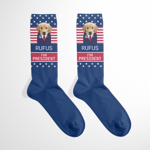 Personalized President's Day Pet Face Socks