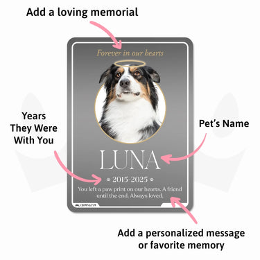 Personalized Metal Pet Memorial Card