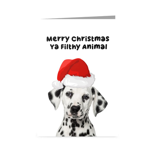Merry Christmas Ya Filthy Animal Greetings Cards - Custom Pet Christmas Cards