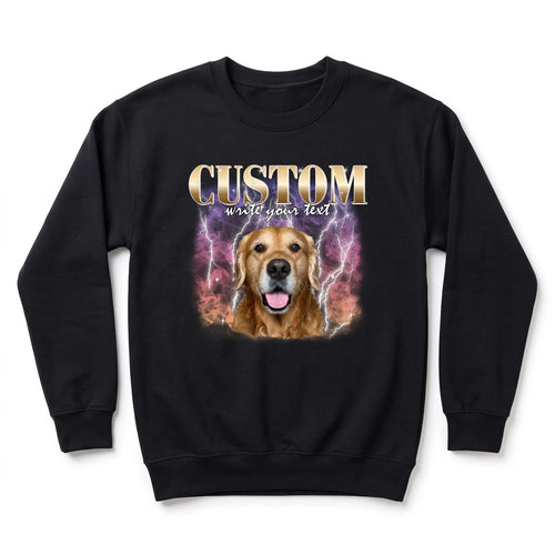 Children's Custom Vintage Style Pet Sweatshirt personalized with your pet's photo, design example 1
