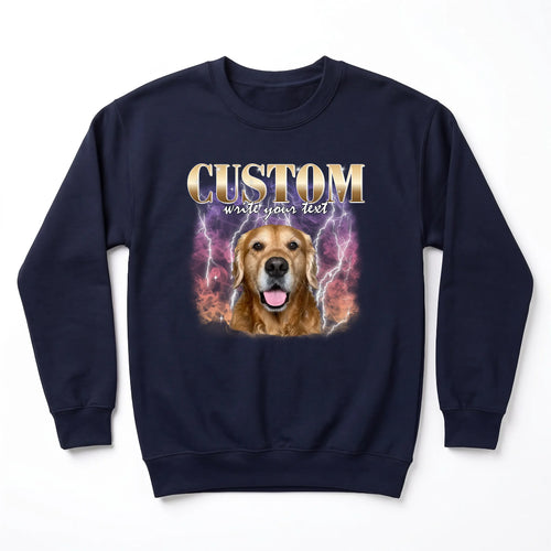 Children's Custom Vintage Style Pet Sweatshirt personalized with your pet's photo, design example 5