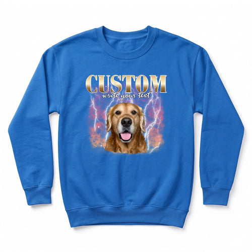 Children's Custom Vintage Style Pet Sweatshirt personalized with your pet's photo, design example 7
