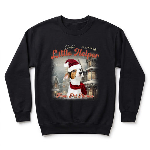 Children's Custom Vintage Christmas Pet Sweatshirt personalized with your pet's photo, design example 1