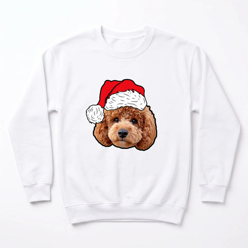 Children's Novelty Pet Face Christmas Sweatshirt personalized with your pet's photo, design example 2