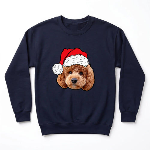 Children's Novelty Pet Face Christmas Sweatshirt personalized with your pet's photo, design example 5