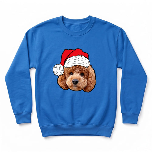 Children's Novelty Pet Face Christmas Sweatshirt personalized with your pet's photo, design example 7