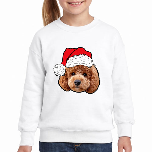 Children's Novelty Pet Face Christmas Sweatshirt personalized with your pet's photo, design example 9